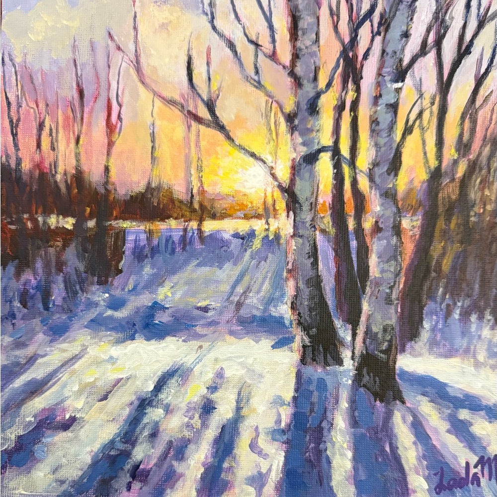 Winter Sunset Canvas Art - Picture 1 of 3